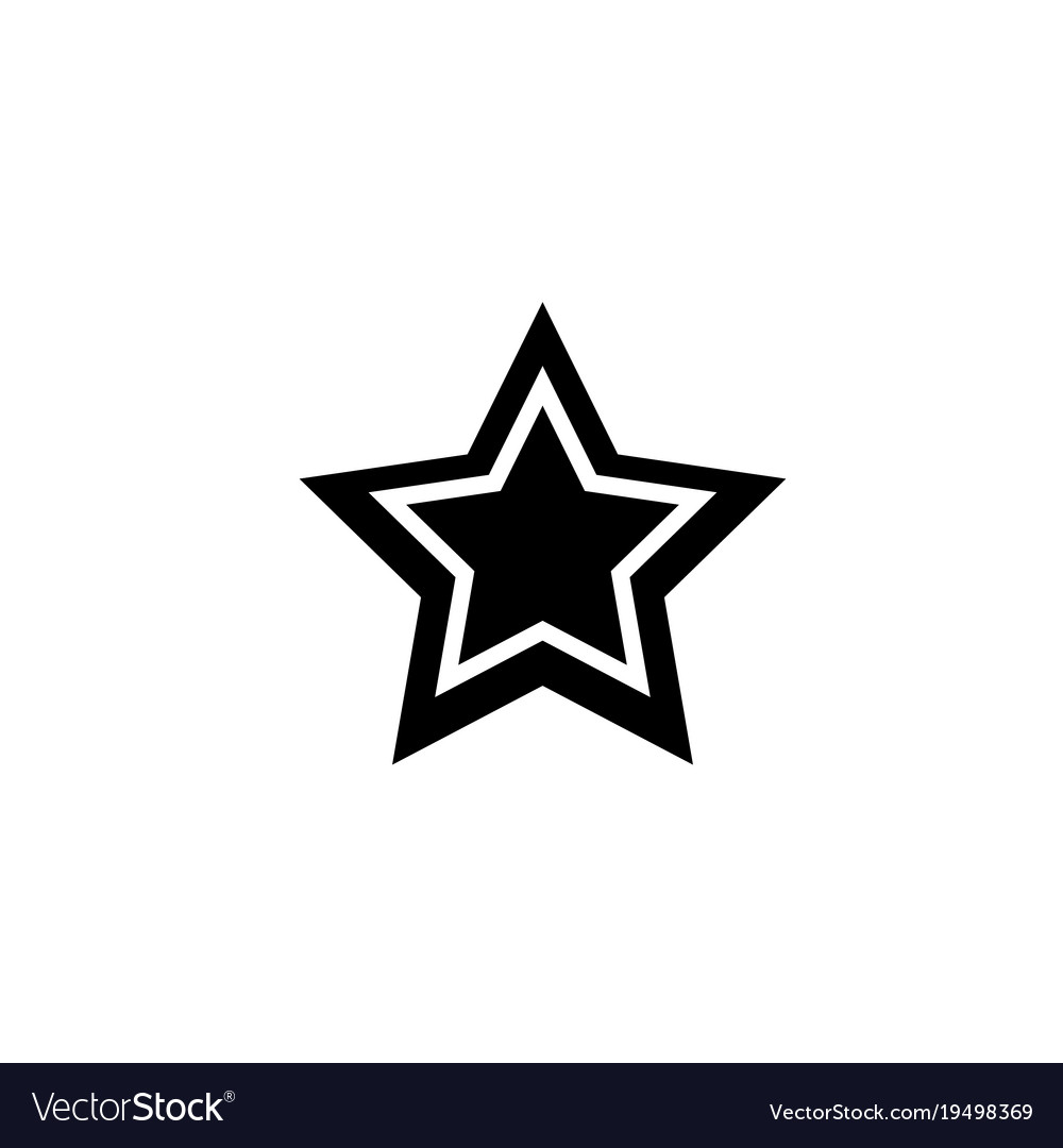 Black star web mobile icon silhouette sign flat Vector Image