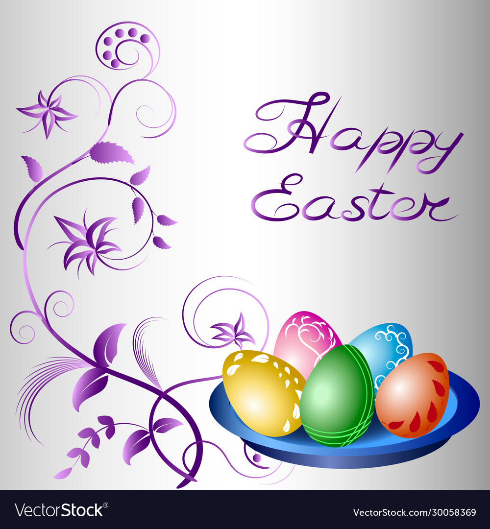 Bright easter card with text Royalty Free Vector Image