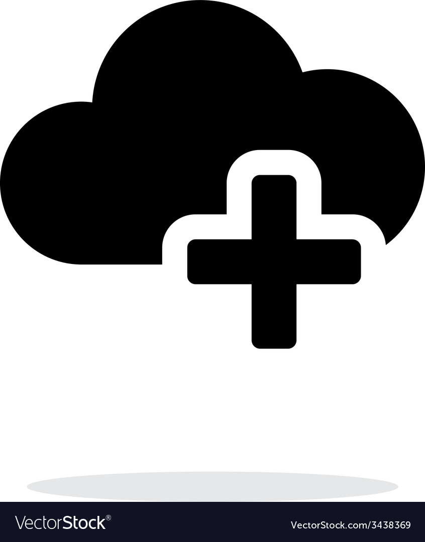 Cloud Computing mit plus einfachem Icon auf weiß