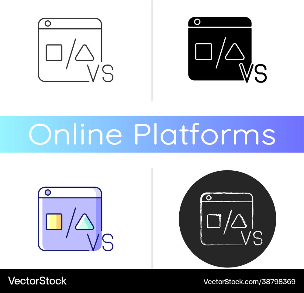 Comparison platforms icon Royalty Free Vector Image