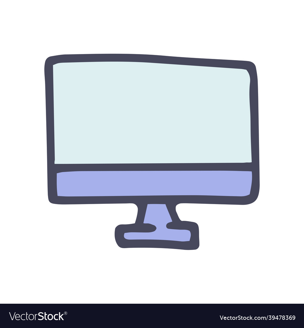 Computer monitor color doodle simple icon