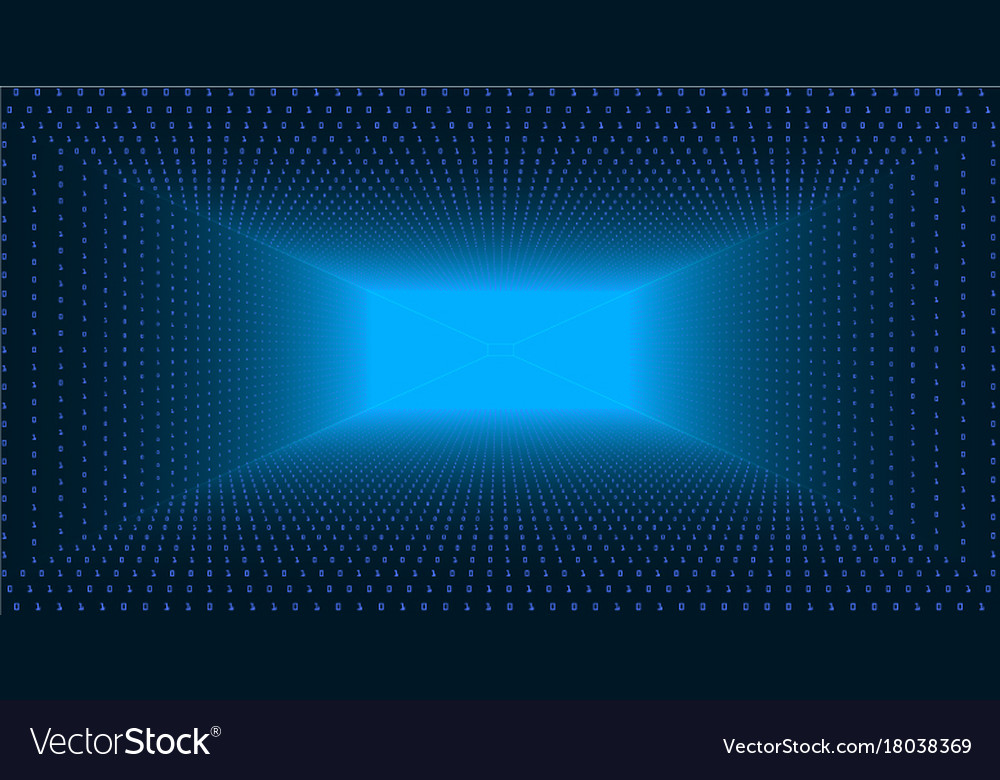Data flow visualization triangle tunnel