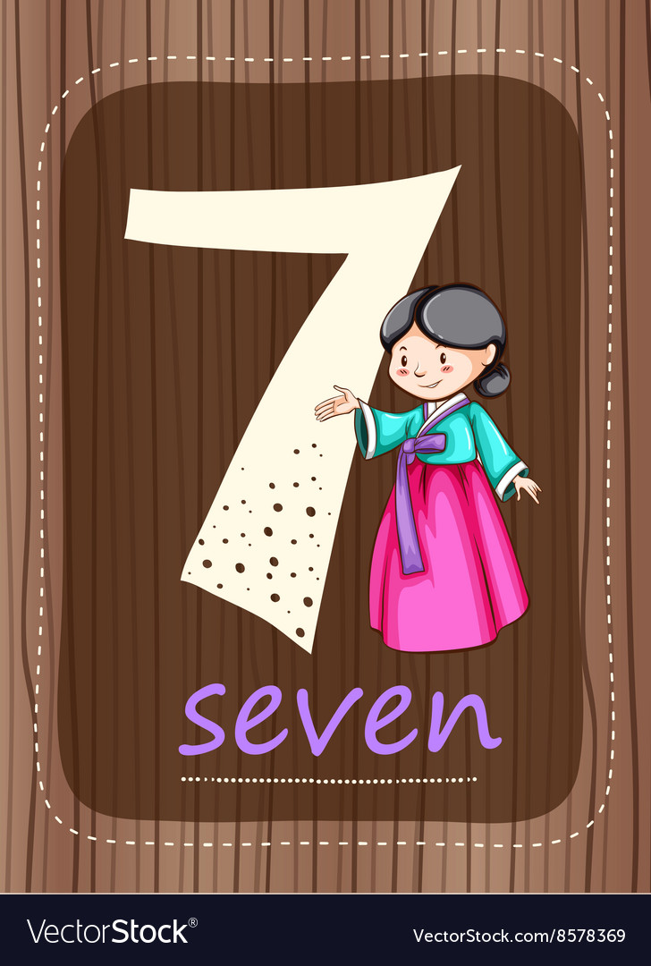 Flashcard number 7 with and word