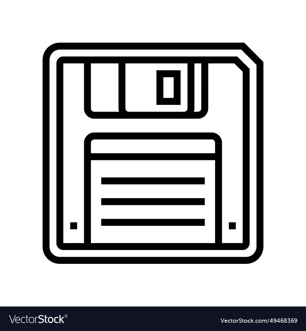 Floppy disk saving loading data line icon