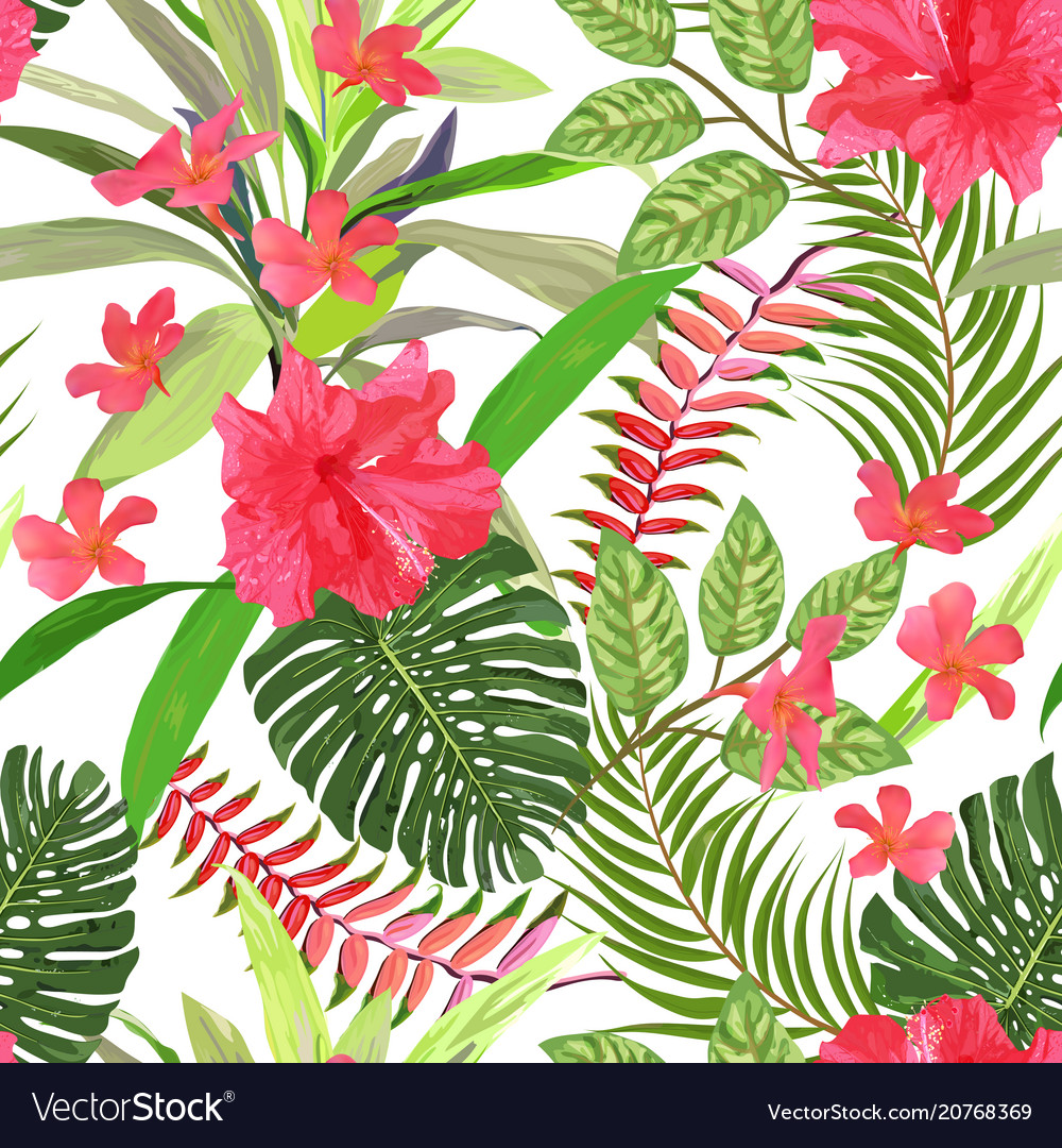 Floral seamless pattern background with isolated