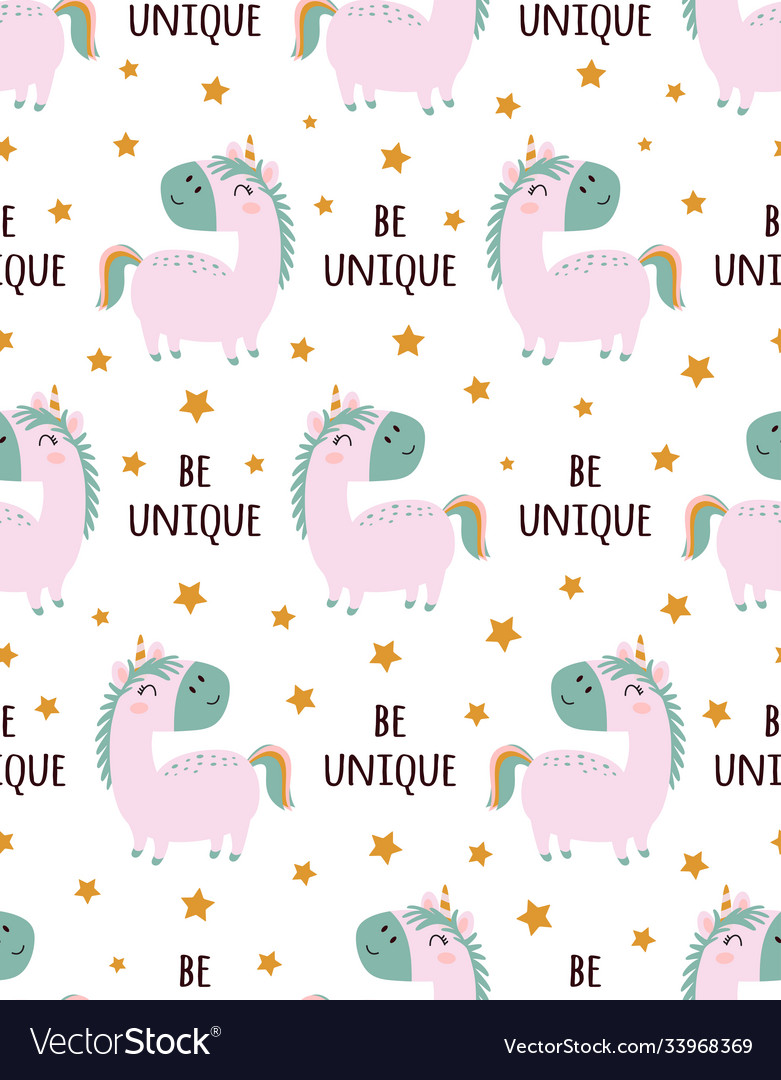 Funny unicorn pattern isolated on white background vector image Funny unicorn pattern isolated on white background