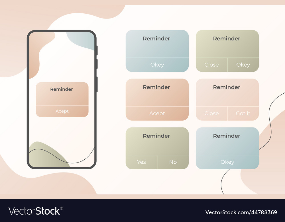 Gradient reminder set Vector Image Gradient reminder set