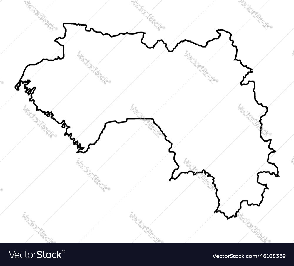 Guinea Umrisskarte isoliert auf weiß