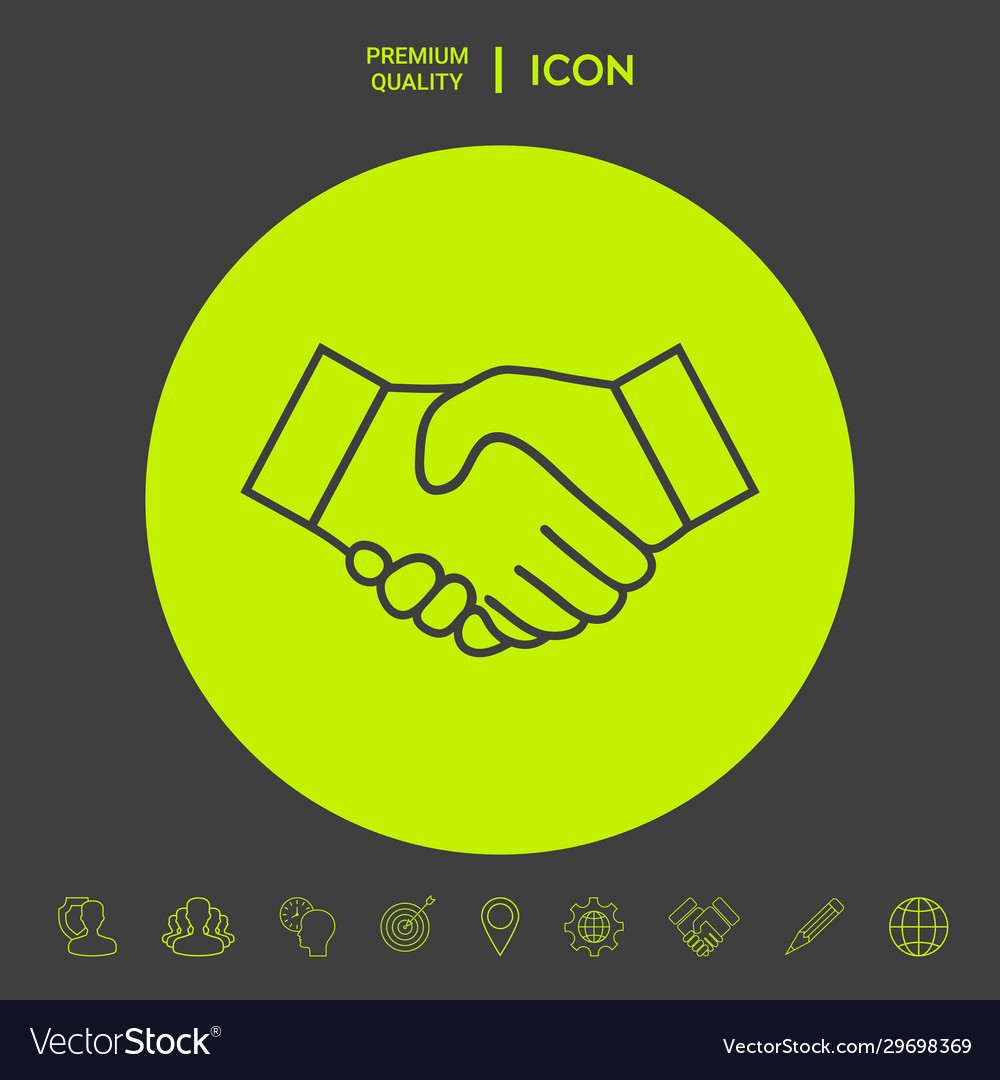 Handshake line icon graphic elements for your Vector Image