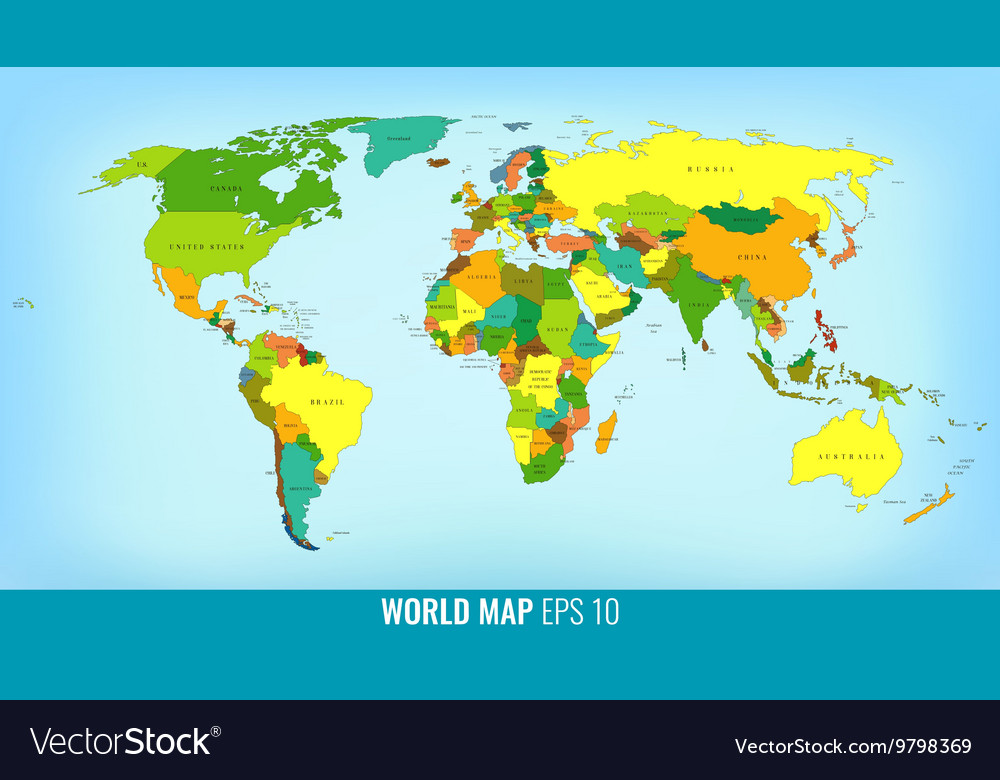 High Detail World Map High Detail World Map Royalty Free Vector Image