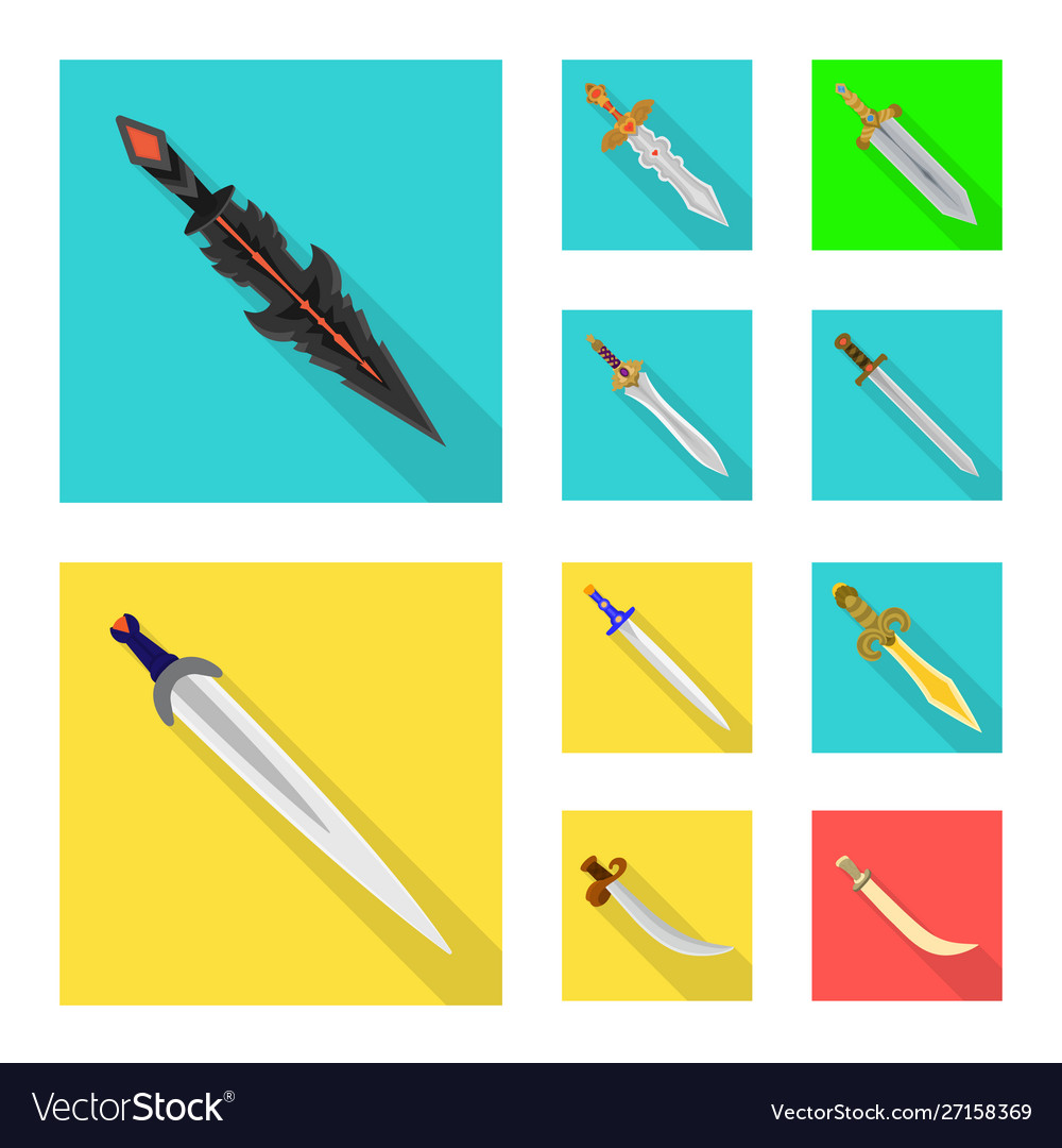 Isolated object and sword icon collection vector image Isolated object and sword icon collection