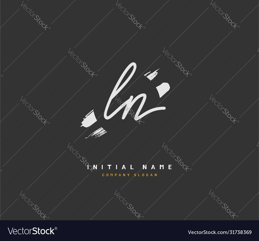 L n ln beauty initial logo handwriting