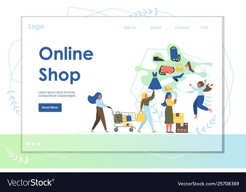 Online Shop Website Landing Seite Design