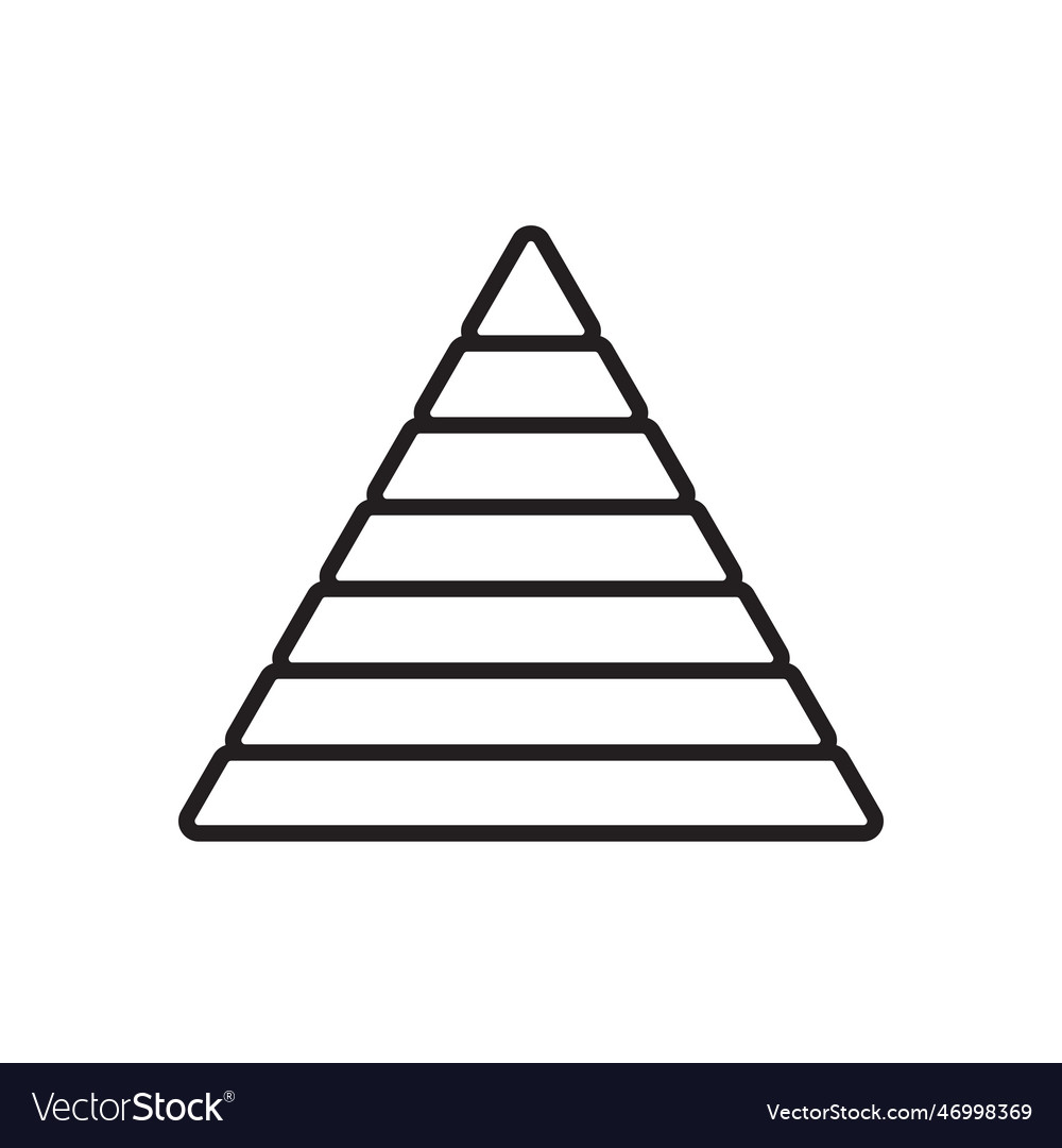 Pyramid data management iconwith black outline