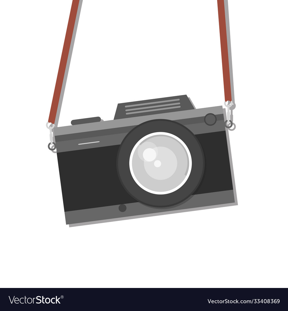 Retro camera vintage flat style design old