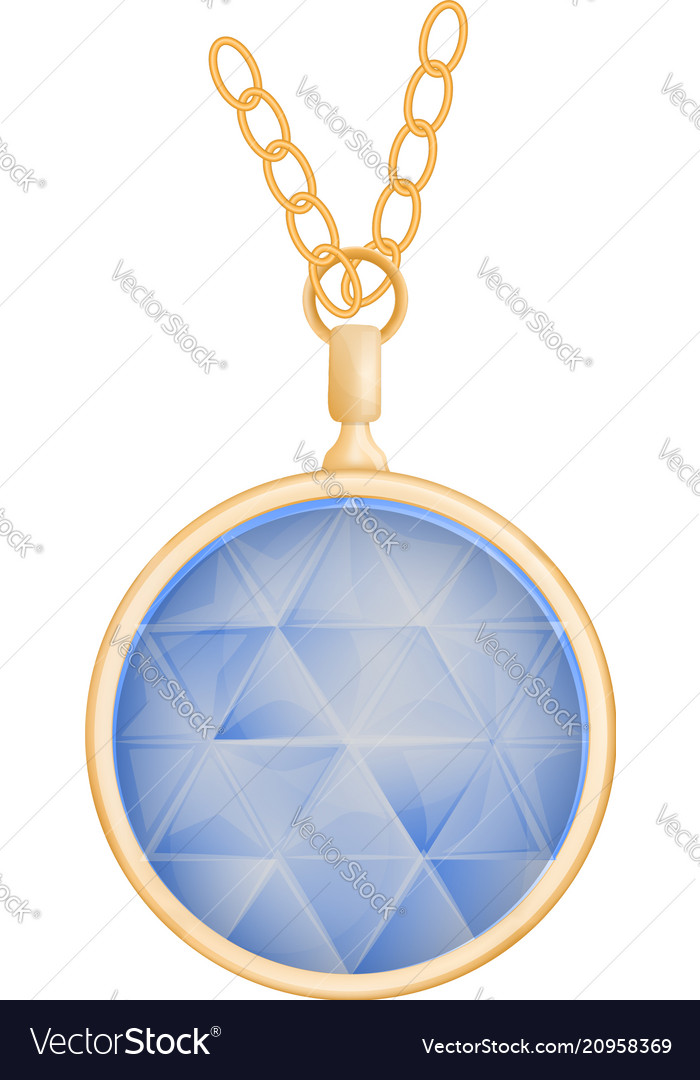 Sapphire pendant mockup realistic style