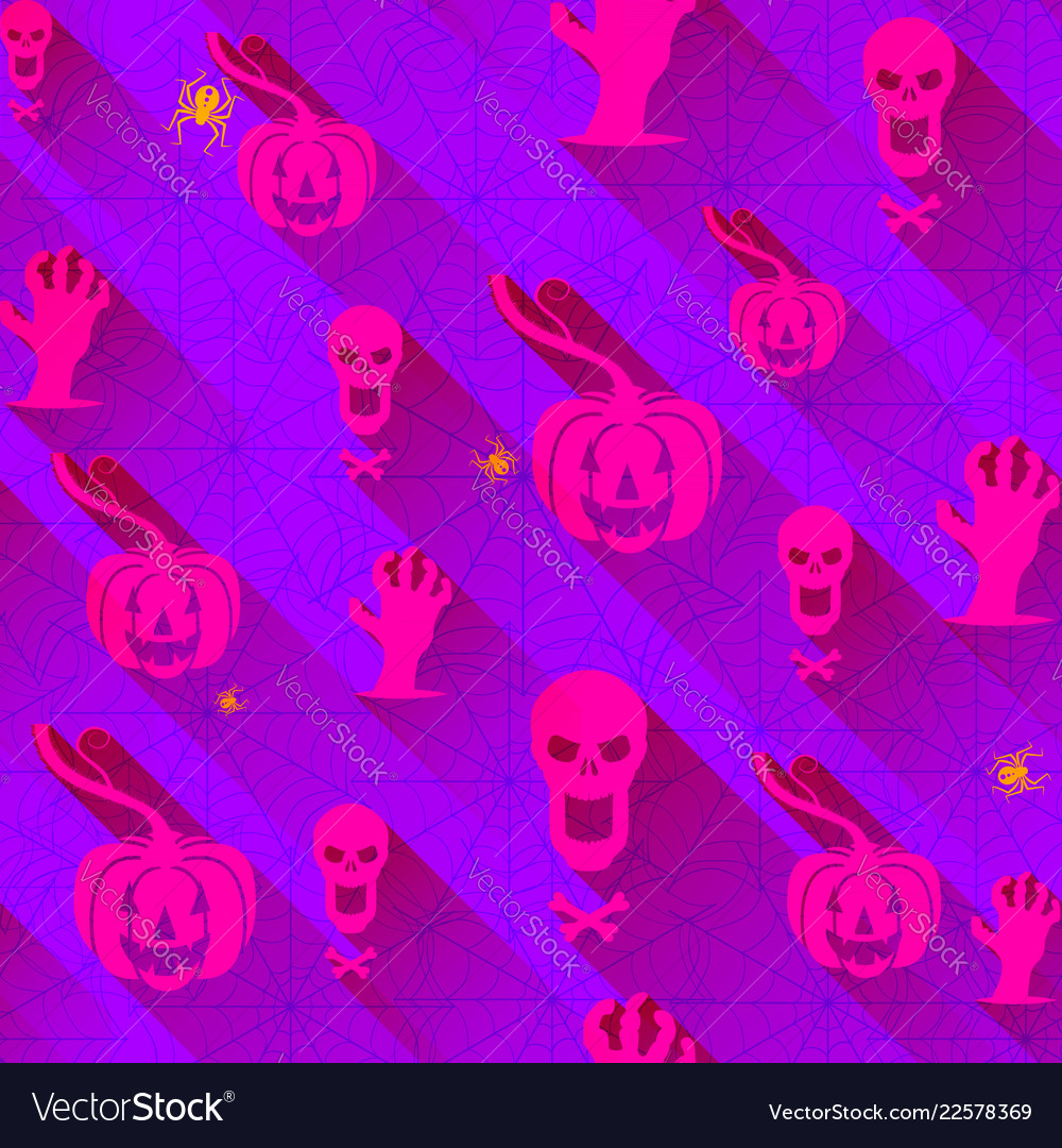 Seamless pattern with halloween elements vector image Seamless pattern with halloween elements