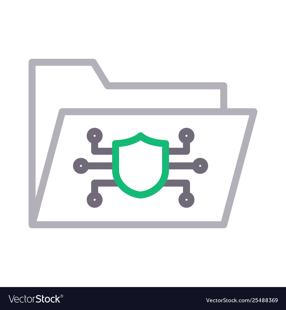 Secure cyber folder vector image Secure cyber folder