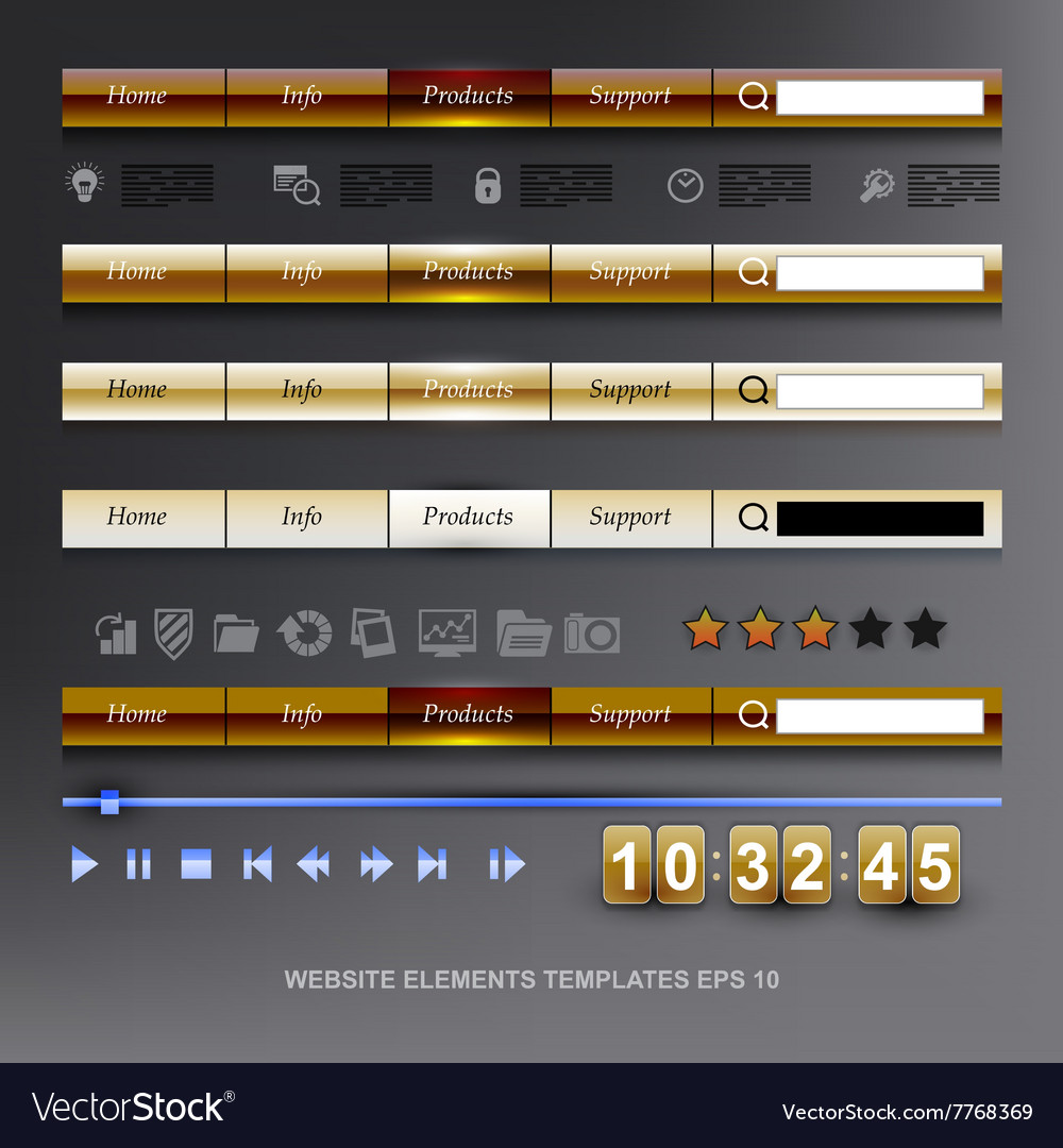 Set of web design elements templates