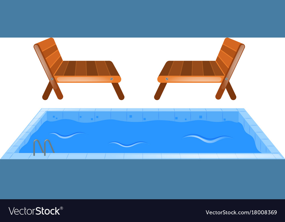 Kleines Schwimmbad und zwei Sitze Lizenzfreies Vektorbild
