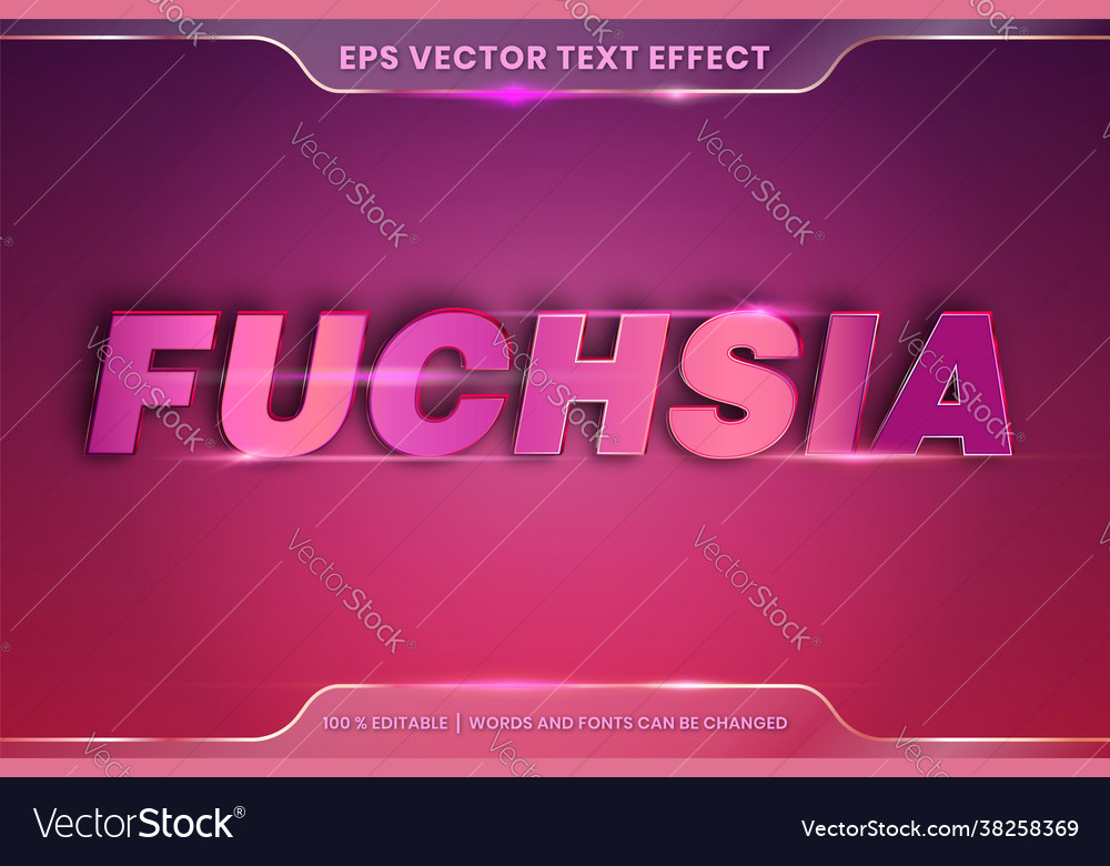 Text effect in 3d fuchsia words theme Vector Image Text effect in 3d fuchsia words theme