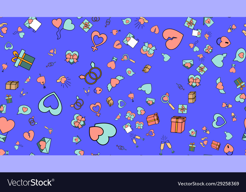 Texture seamless pattern from a set love