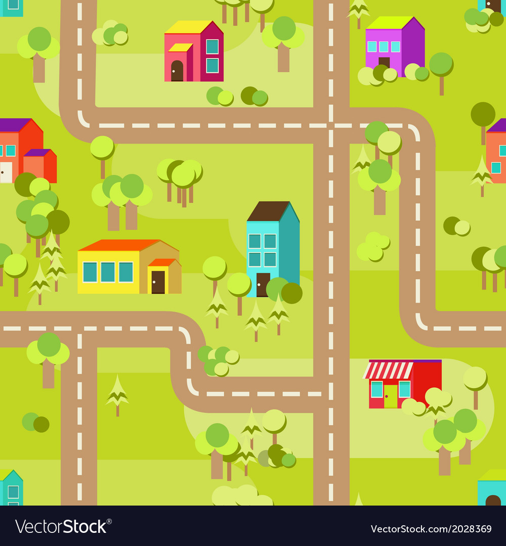 Town concept background pattern seamless Vector Image