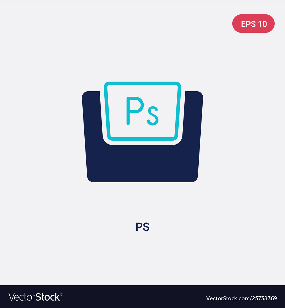 Two color ps icon from files and folders concept vector image Two color ps icon from files and folders concept