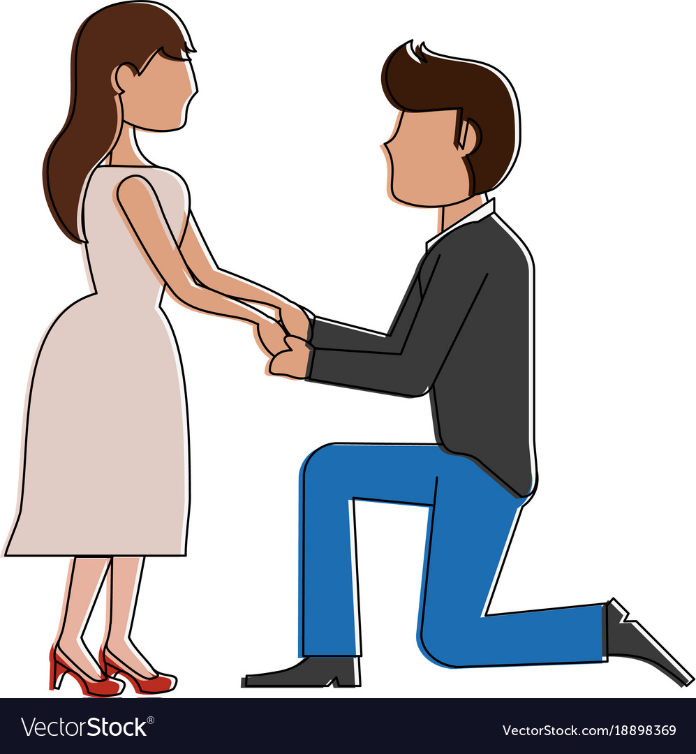 Wedding proposal cartoon