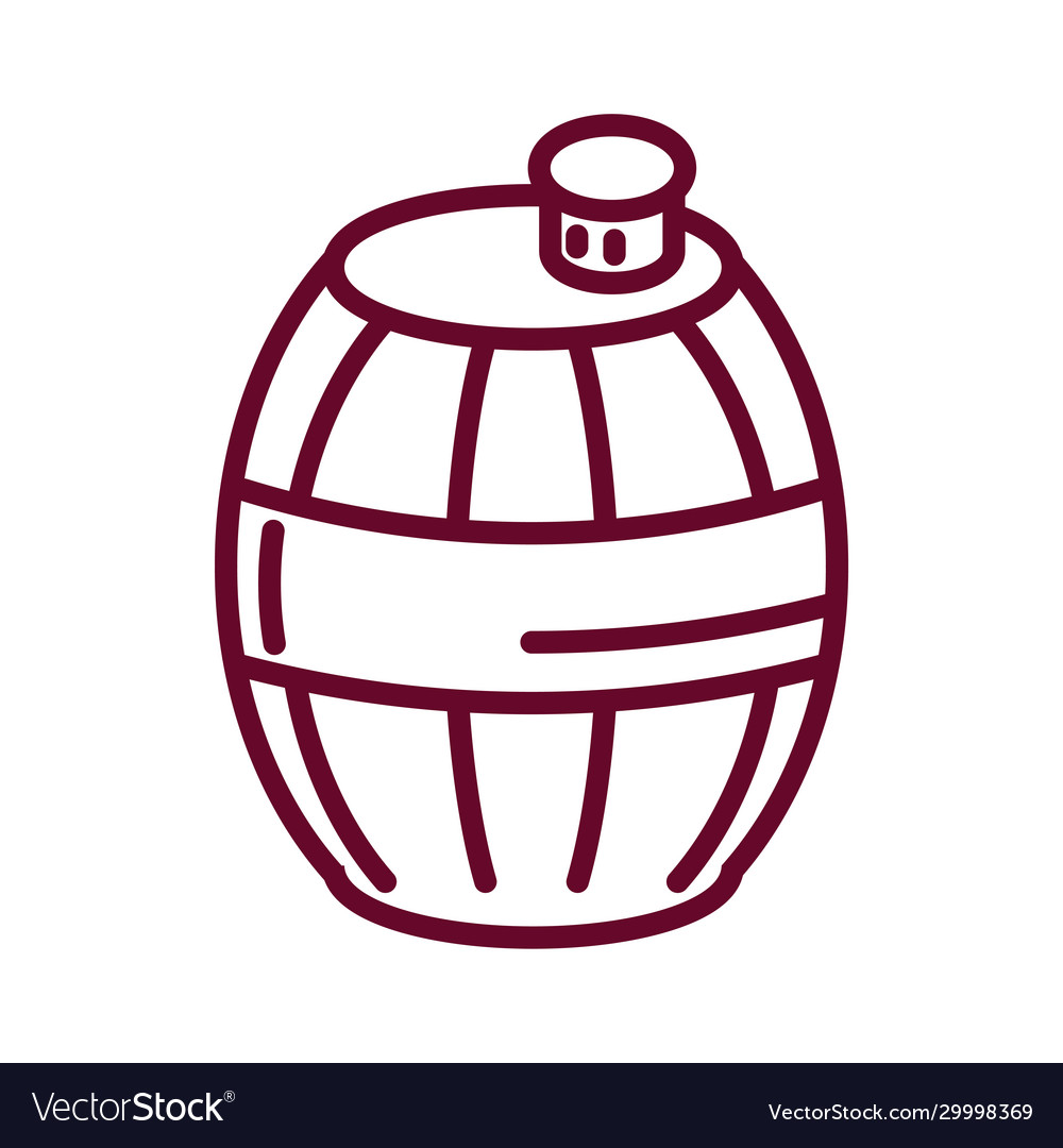 Wooden barrel icon line style Royalty Free Vector Image