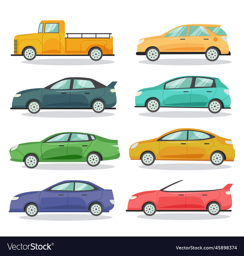 Car vehicles transport in flat style Royalty Free Vector