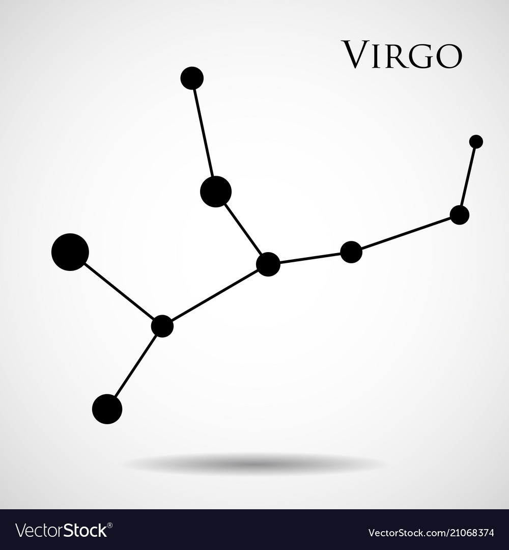 Constellation virgo zodiac sign Royalty Free Vector Image