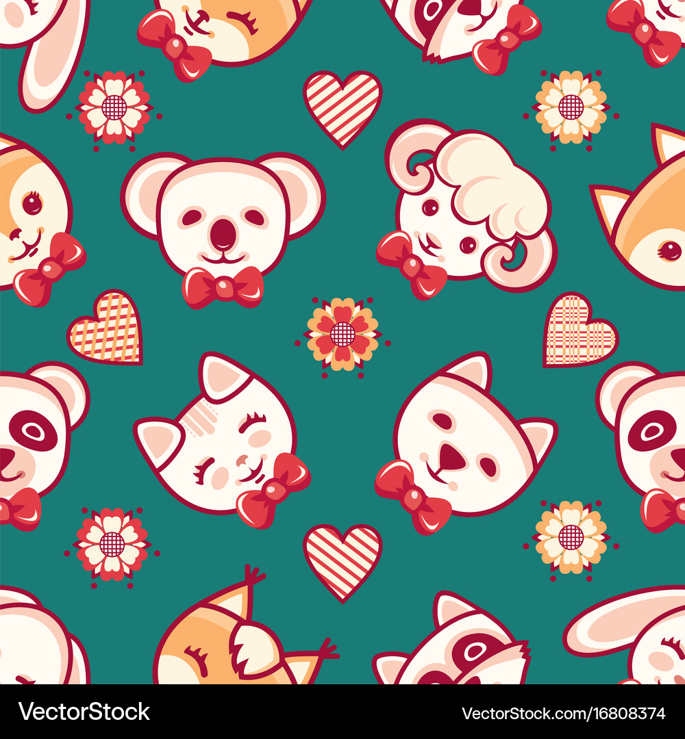 Cute pets seamless pattern Royalty Free Vector Image