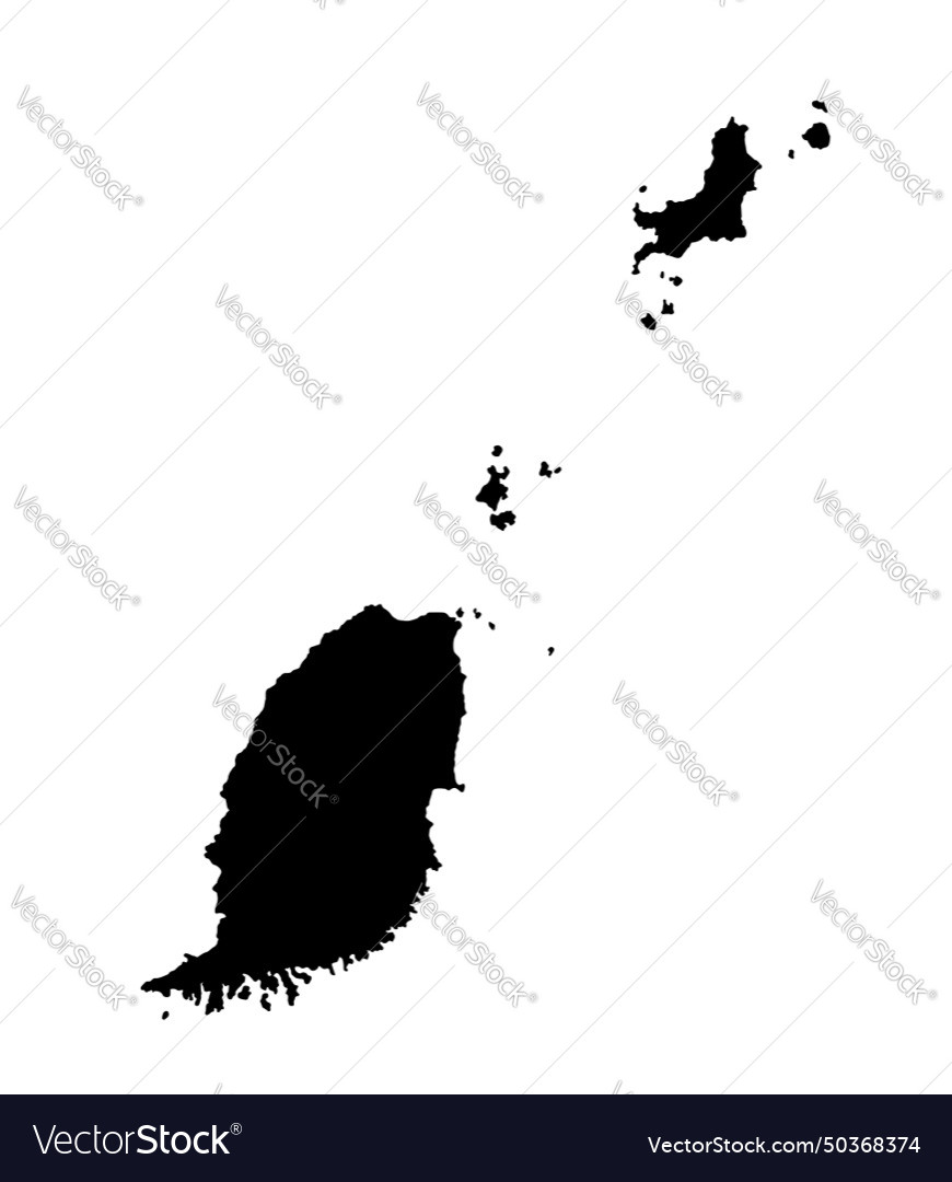 Grenada island isolated black silhouette Vector Image