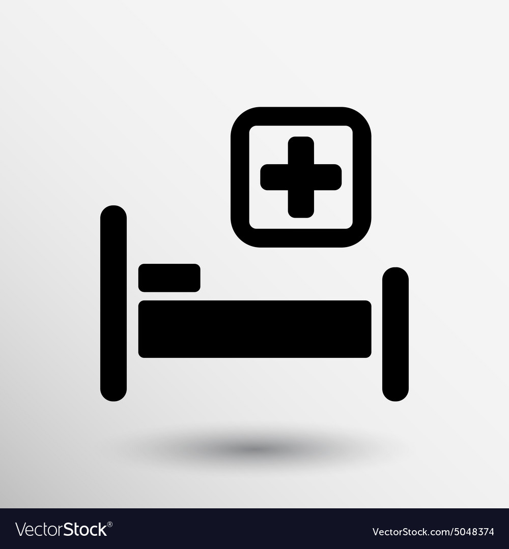 Krankenhausbett Icon mit Kreuz