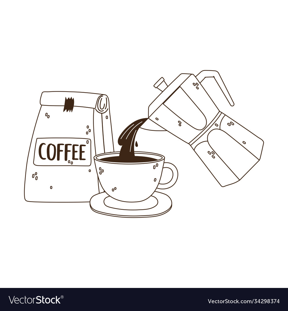 International day coffee kettle pouring on cup Vector Image