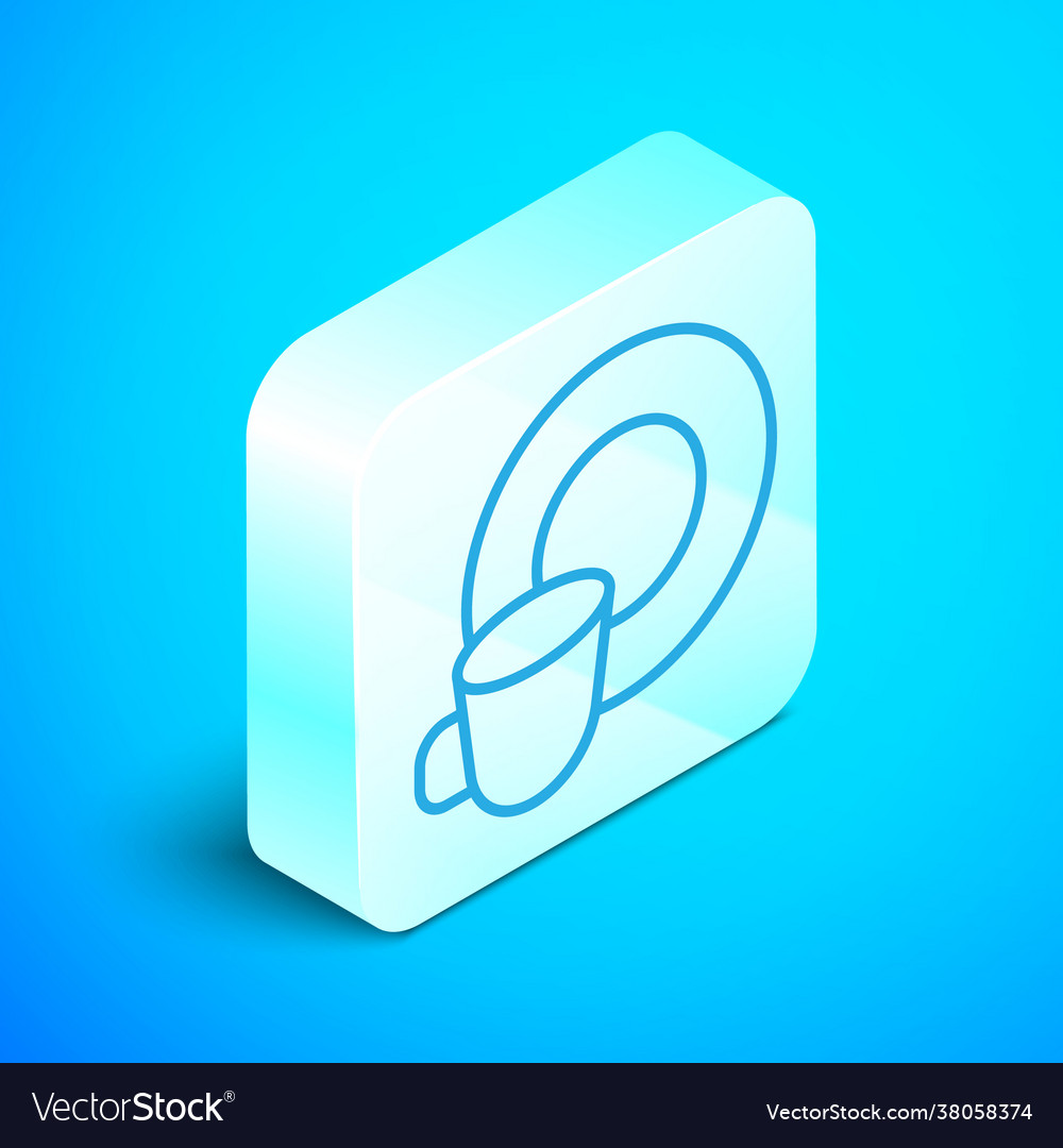 Isometric line washing dishes icon isolated