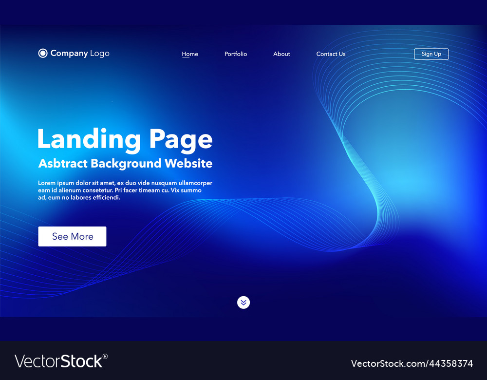 Landing page abstract background website template vector image Landing page abstract background website template