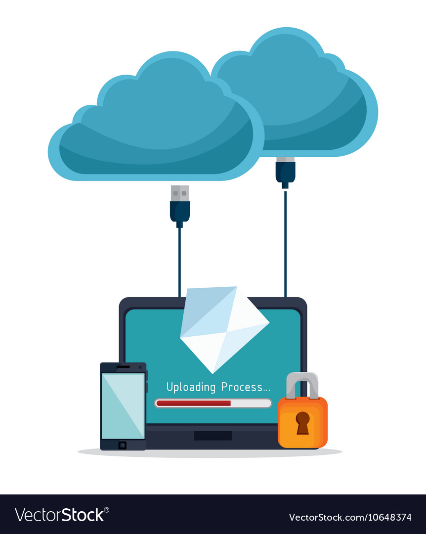 Laptop upload process design isolated