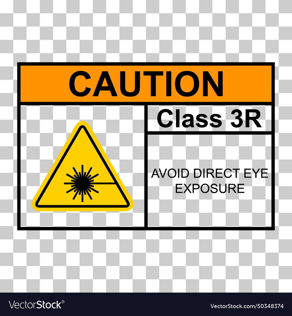 Laser radiation danger class 3r label icon safety vector image