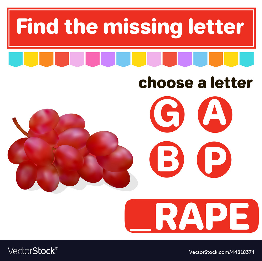 Logic puzzle game learning words for kids find Vector Image