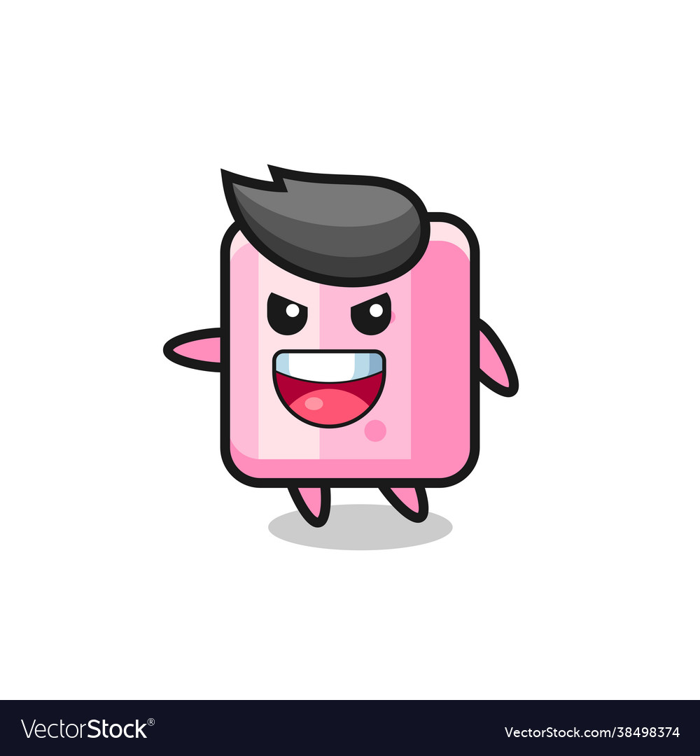 Marshmallow cartoon with very excited pose Vector Image Marshmallow cartoon with very excited pose Vector Image