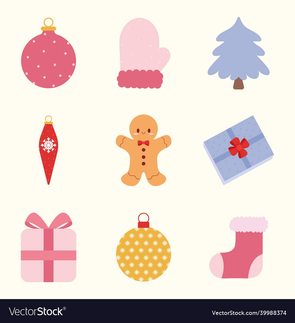 Nine christmas items