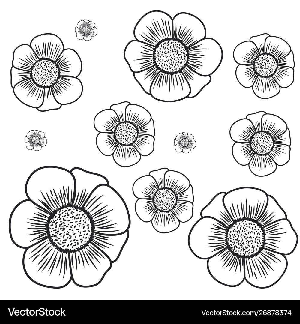Pattern flowers isolated icon Royalty Free Vector Image