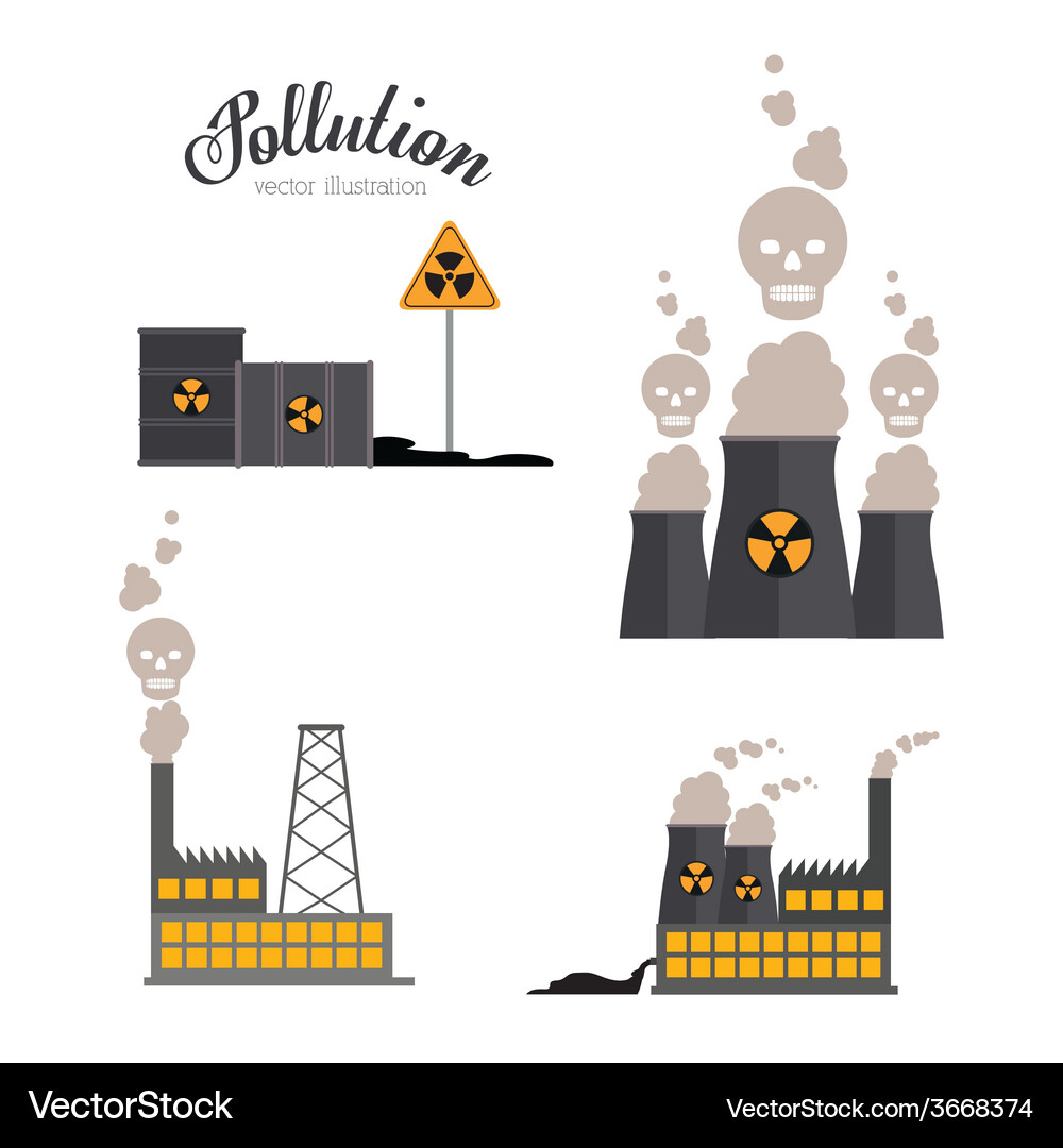 Pollution design over white background Royalty Free Vector