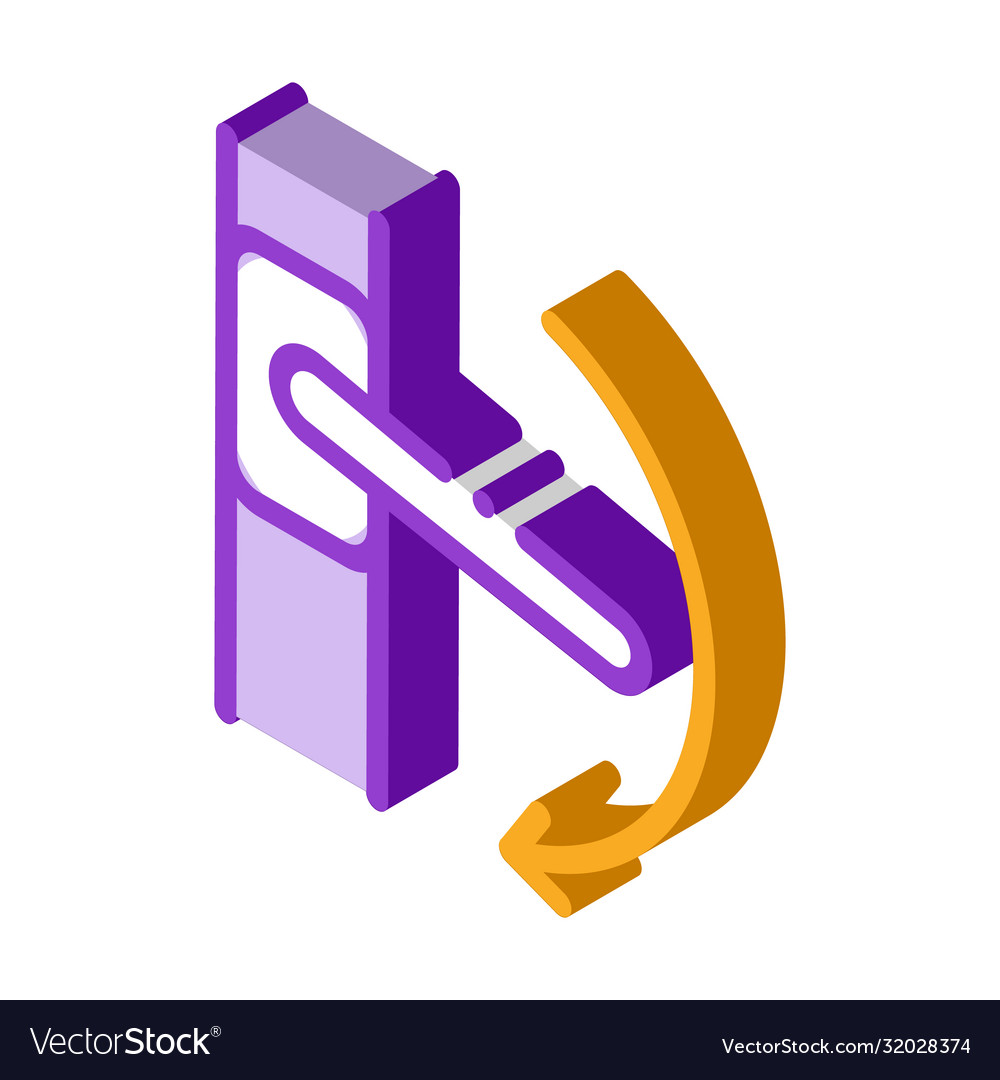 Push handle to open window closure isometric icon vector image Push handle to open window closure isometric icon