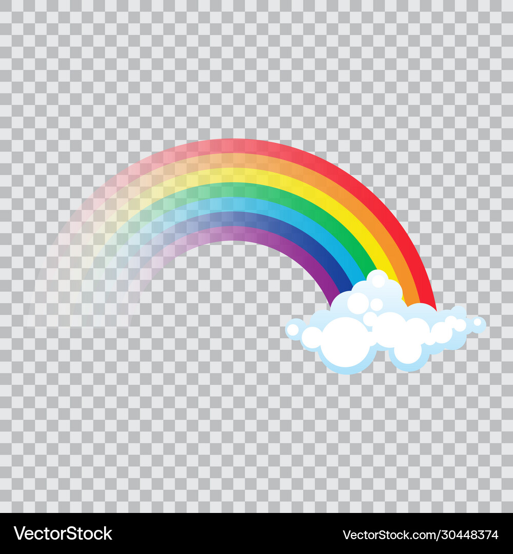 Rainbow with clouds isolated Royalty Free Vector Image