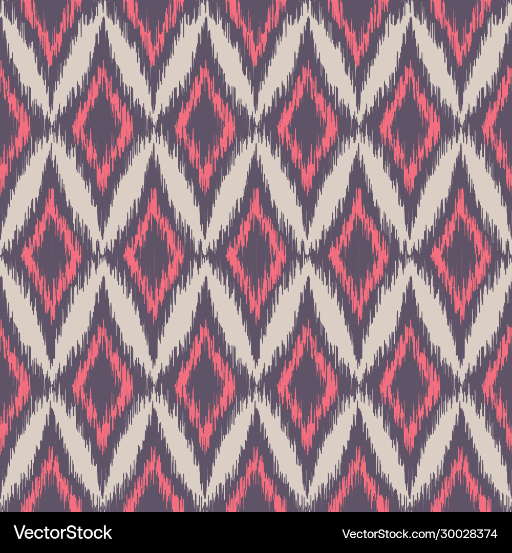 Seamless ikat ethnic pattern Royalty Free Vector Image