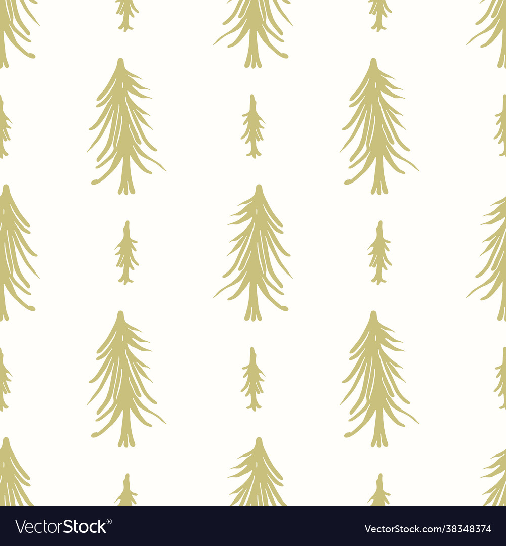 Seamless minimal winter tree holiday background