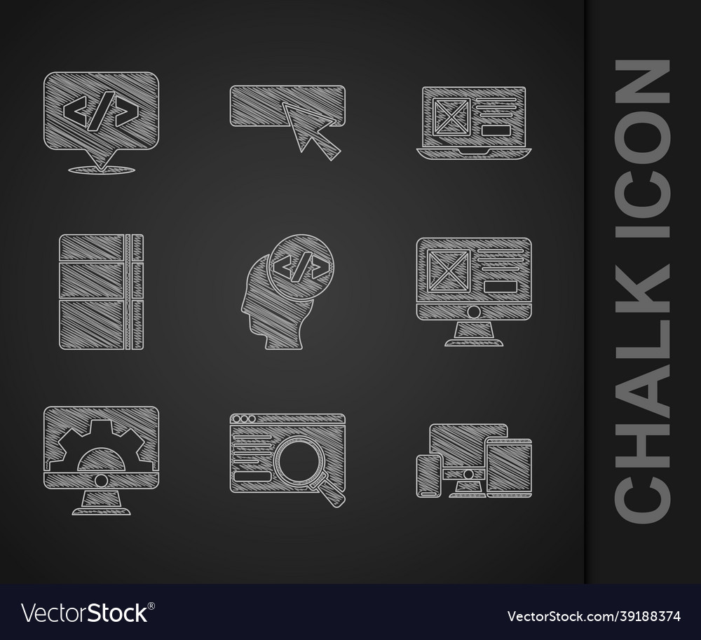 Set front end development ui or ux design vector image Set front end development ui or ux design